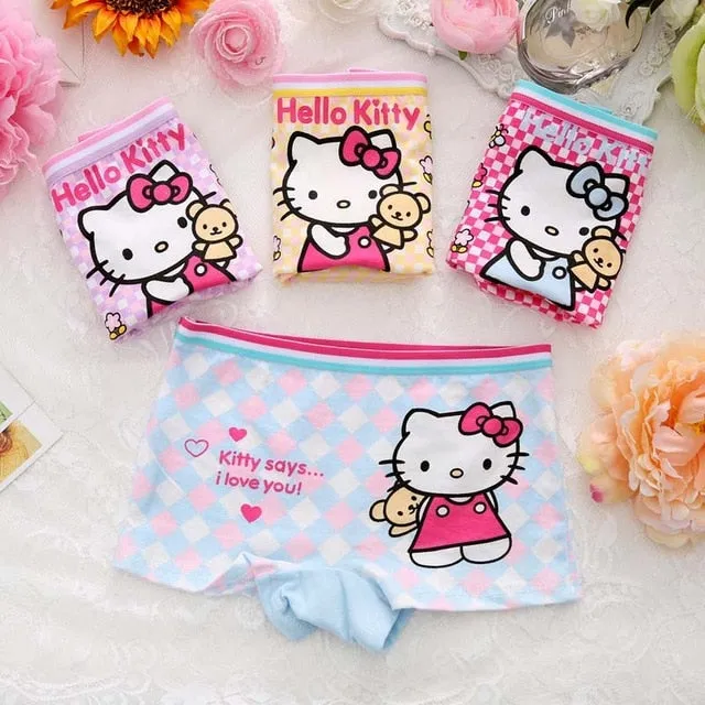 4pcs/lot New fashion kids panties girls' briefs female child underwear lovely cartoon panties children clothing