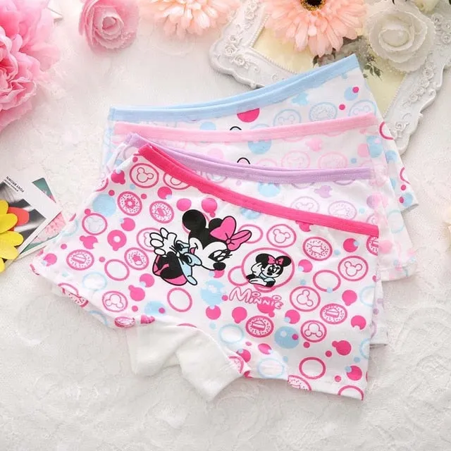 4pcs/lot New fashion kids panties girls' briefs female child underwear lovely cartoon panties children clothing