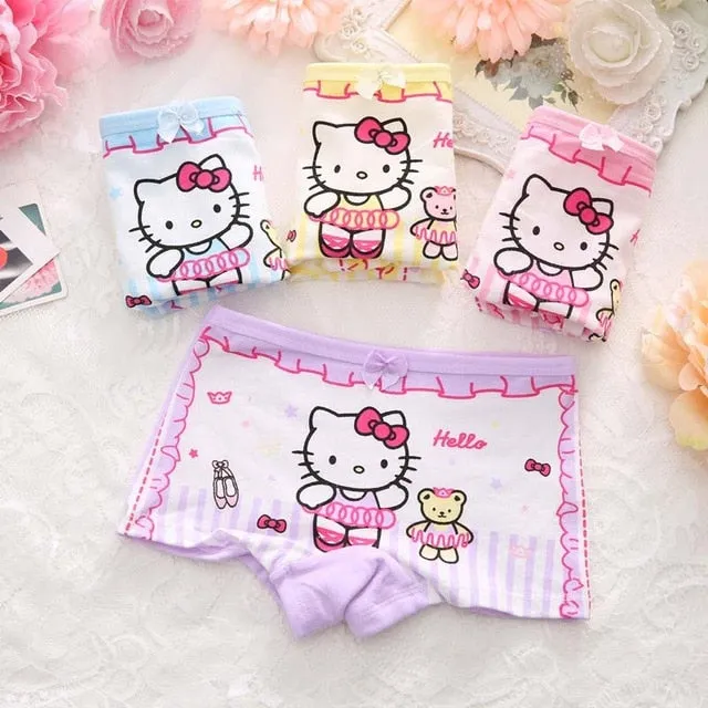 4pcs/lot New fashion kids panties girls' briefs female child underwear lovely cartoon panties children clothing