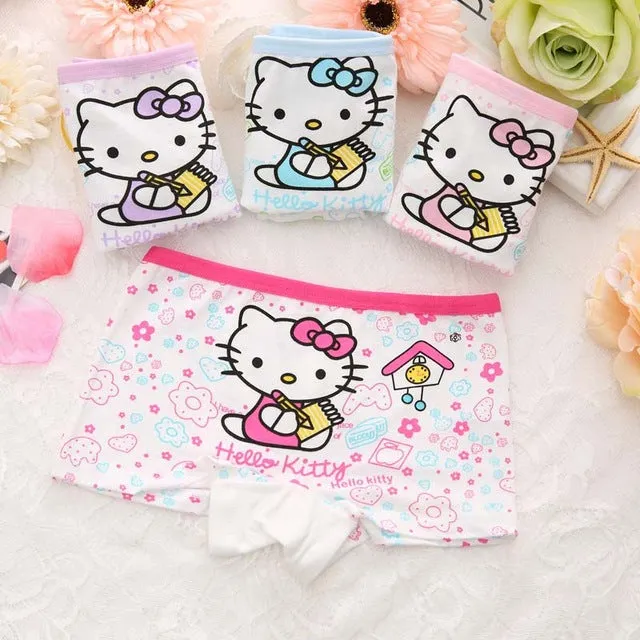 4pcs/lot New fashion kids panties girls' briefs female child underwear lovely cartoon panties children clothing