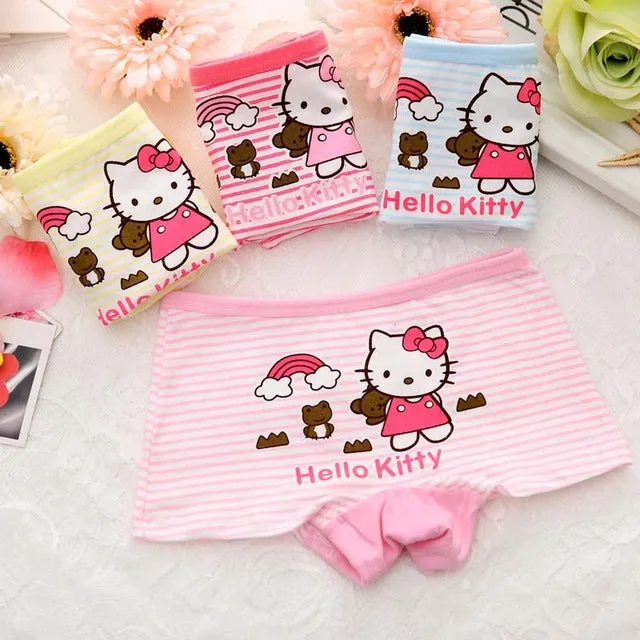 4pcs/lot New fashion kids panties girls' briefs female child underwear lovely cartoon panties children clothing