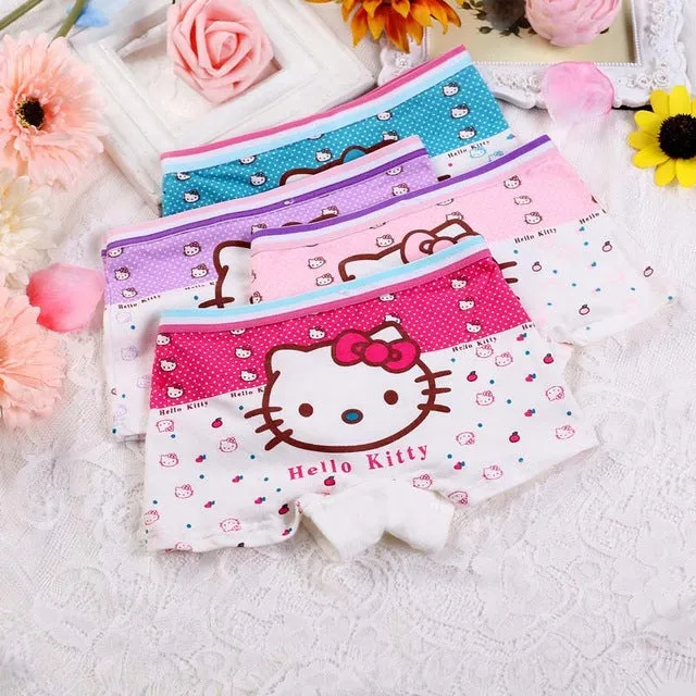 4pcs/lot New fashion kids panties girls' briefs female child underwear lovely cartoon panties children clothing