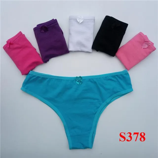 5 Pcs Women's Cotton Sexy Lace Panties Underwear Everyday Briefs