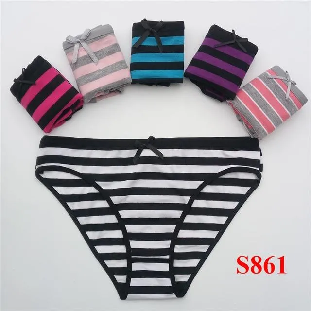 5 Pcs Women's Cotton Sexy Lace Panties Underwear Everyday Briefs