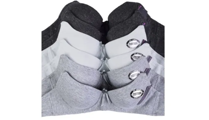 6 Pack: Mechaly Women's Adjustable Seamless Silhouette Full Cup Plain Cotton Bra Set - Ships Same/Next Day!