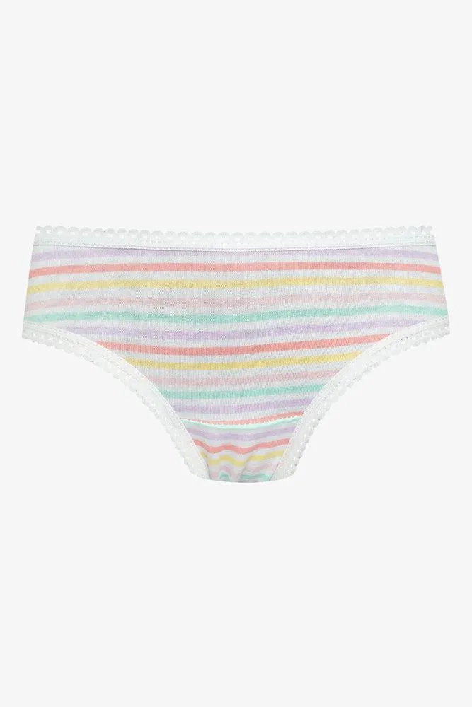 7 Pack Rainbow Printed Bikini Panties Multi