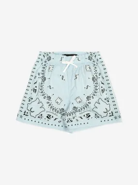 Amiri Boys Bandana Swim Trunks in Blue