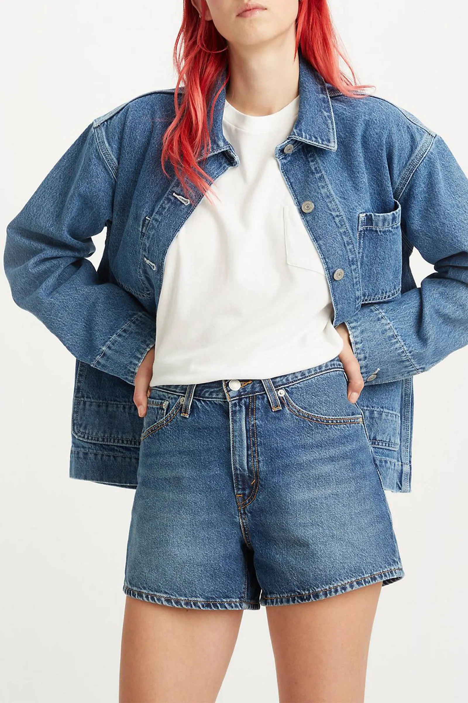 Blue 80s Mom Denim Shorts