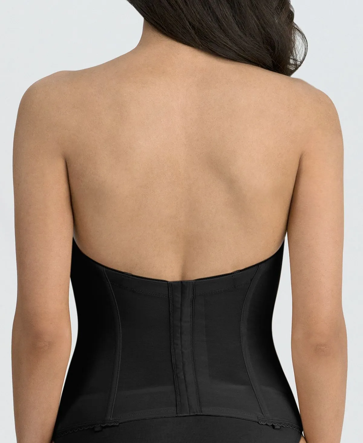 Brianna Strapless Longline Bra with Low Back, 8980 Dominique, Black