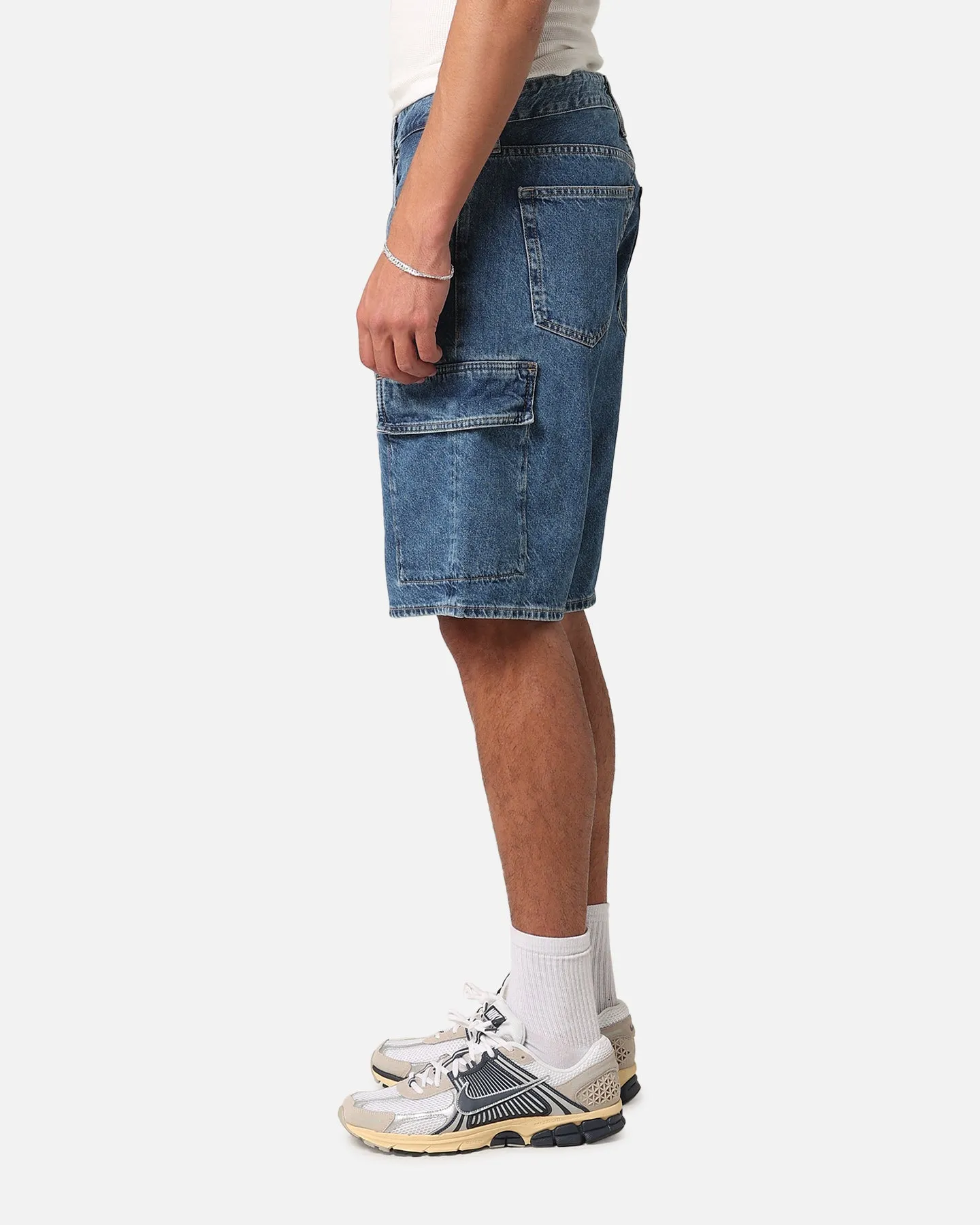 Calvin Klein 90's Loose Denim Cargo Short Stone Mid Blue