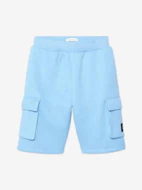 Calvin Klein Boys Pique Cargo Shorts in Blue