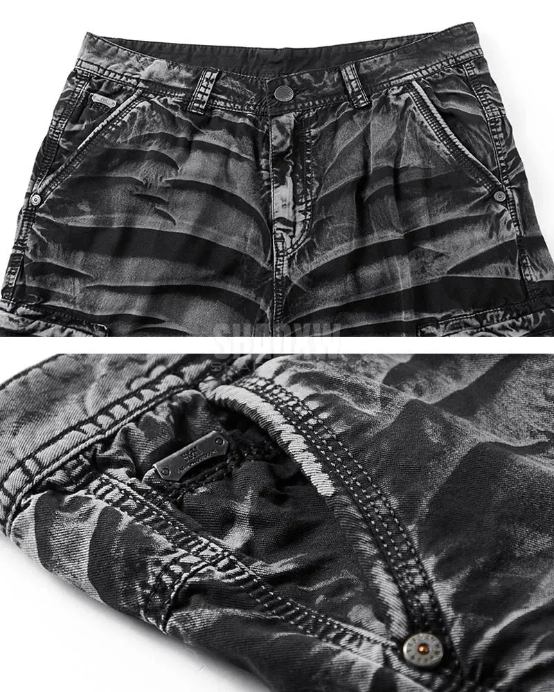 Camo Cargo Shorts Long