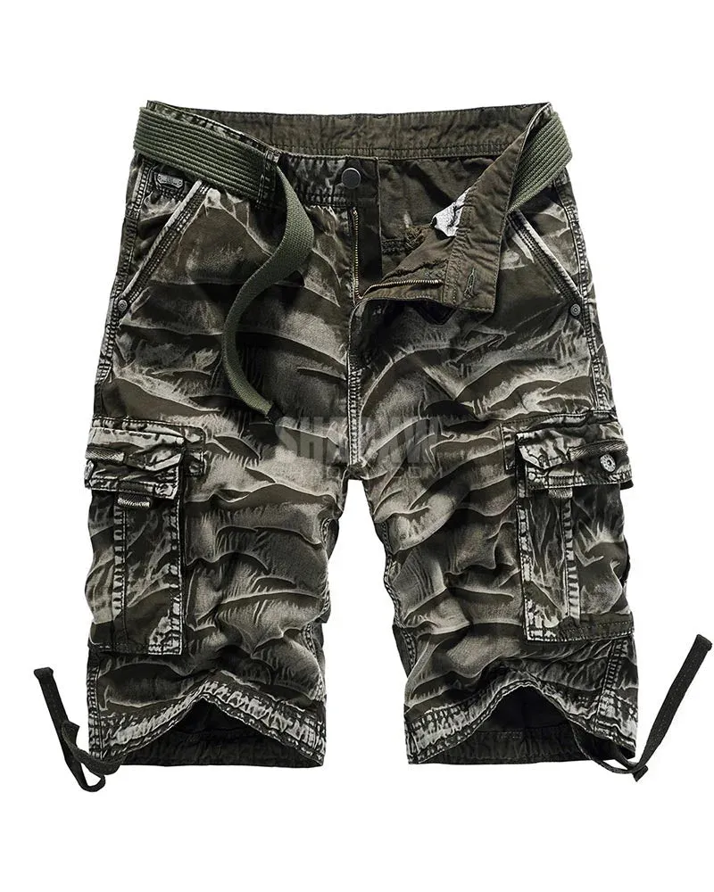 Camo Cargo Shorts Long