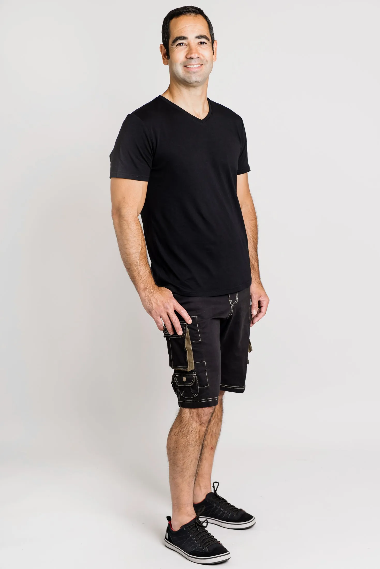 Cargo Shorts, Black, Cotton