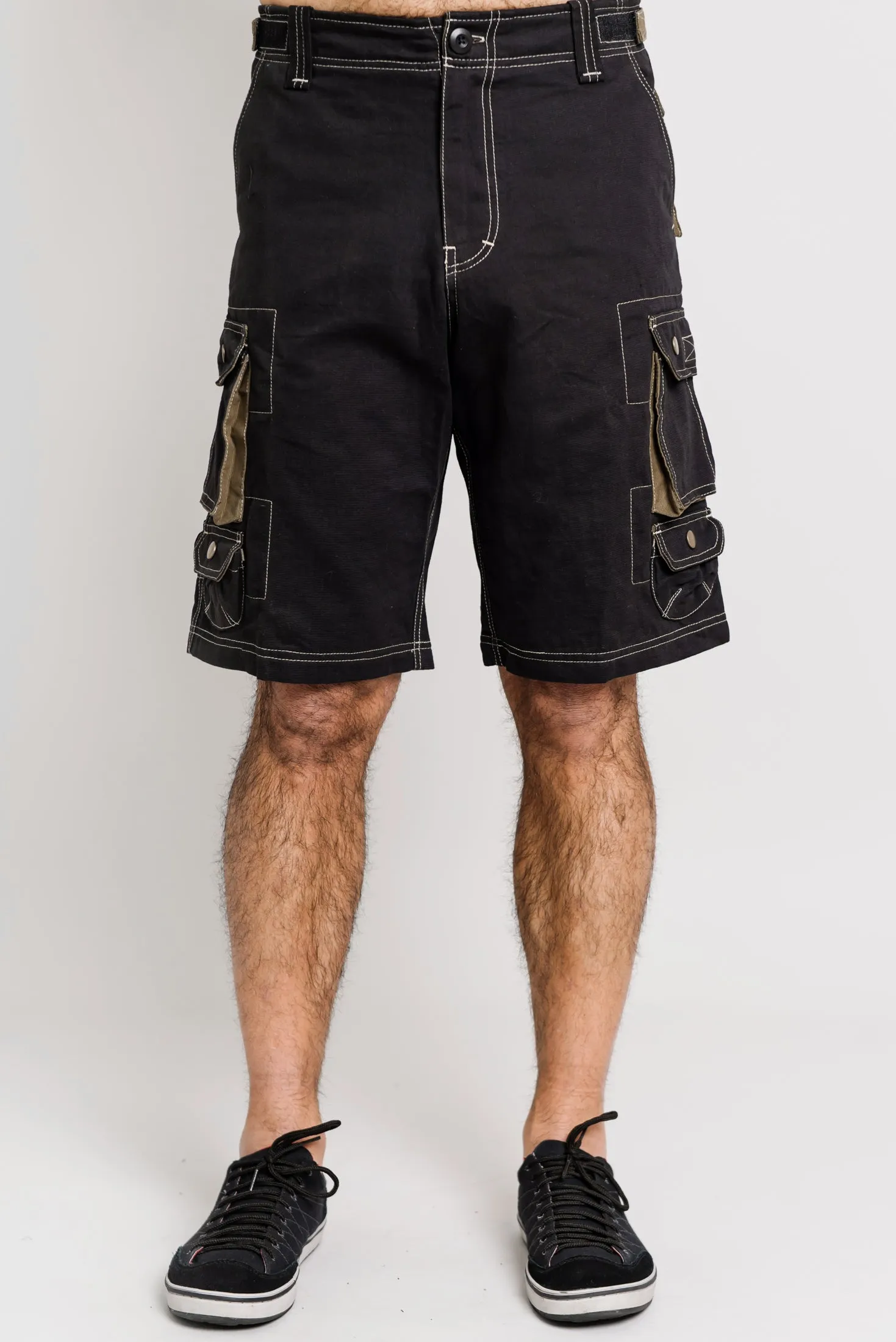 Cargo Shorts, Black, Cotton