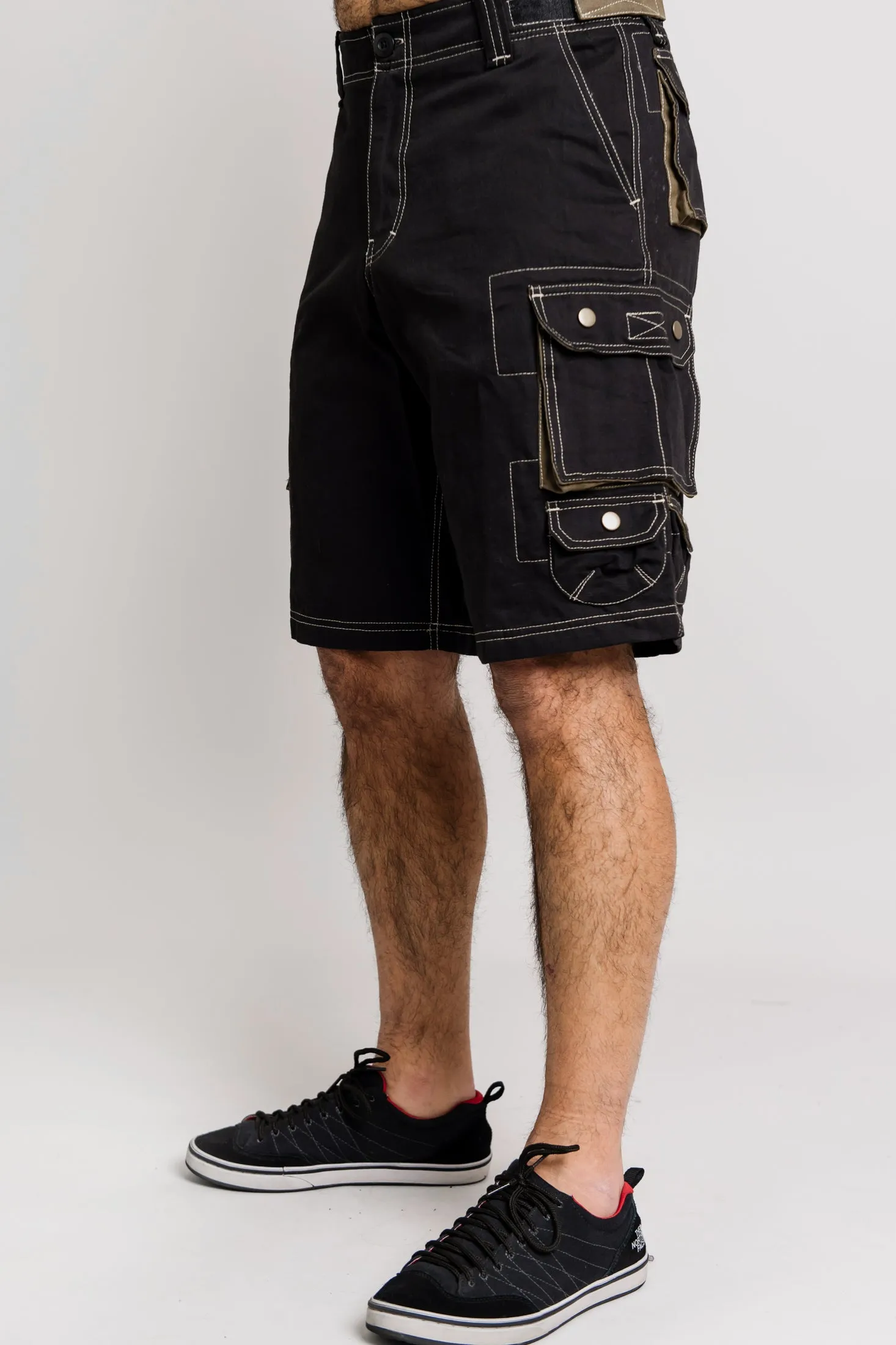 Cargo Shorts, Black, Cotton