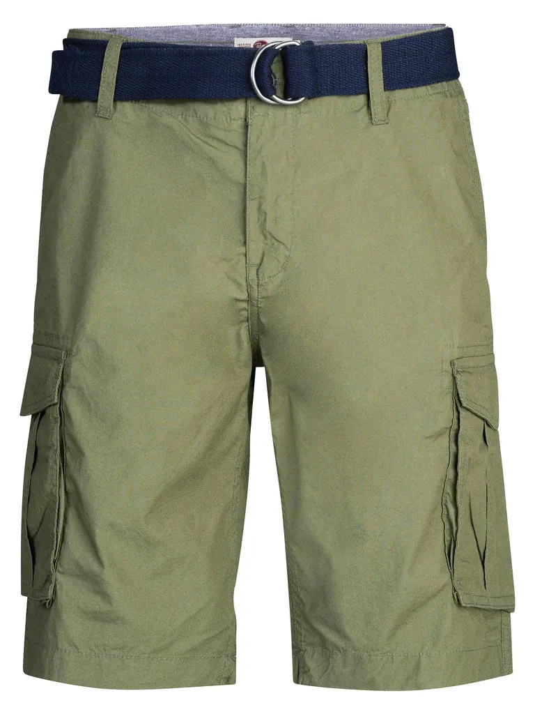 CARGO-SHORTS MIT GÜRTEL-Petrol