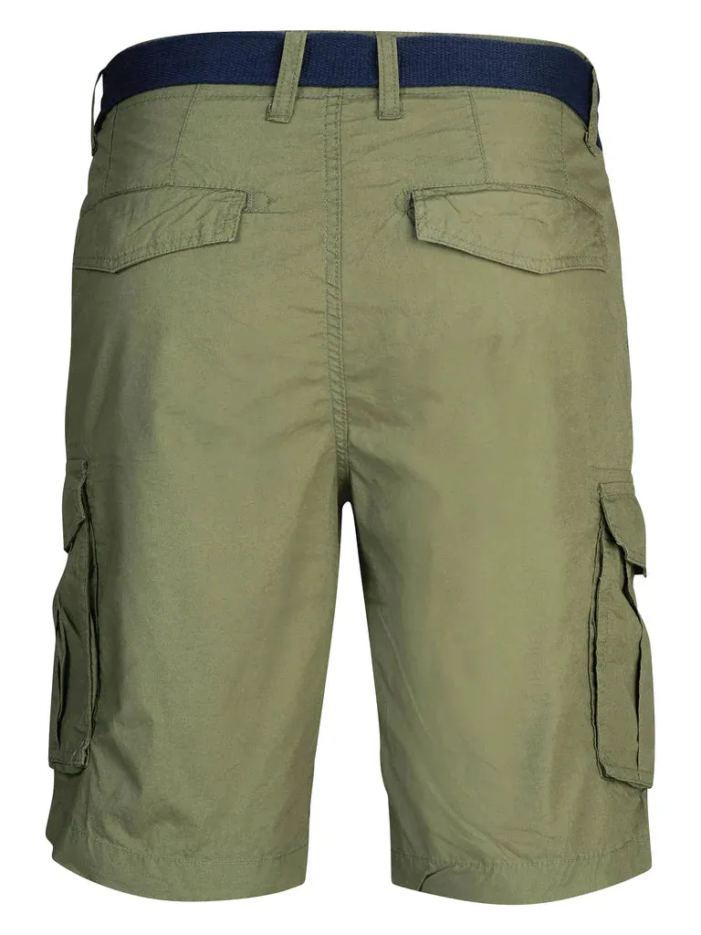 CARGO-SHORTS MIT GÜRTEL-Petrol