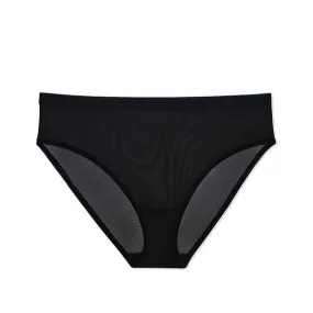 Curvy Couture Sheer Mesh Short Briefs, Black