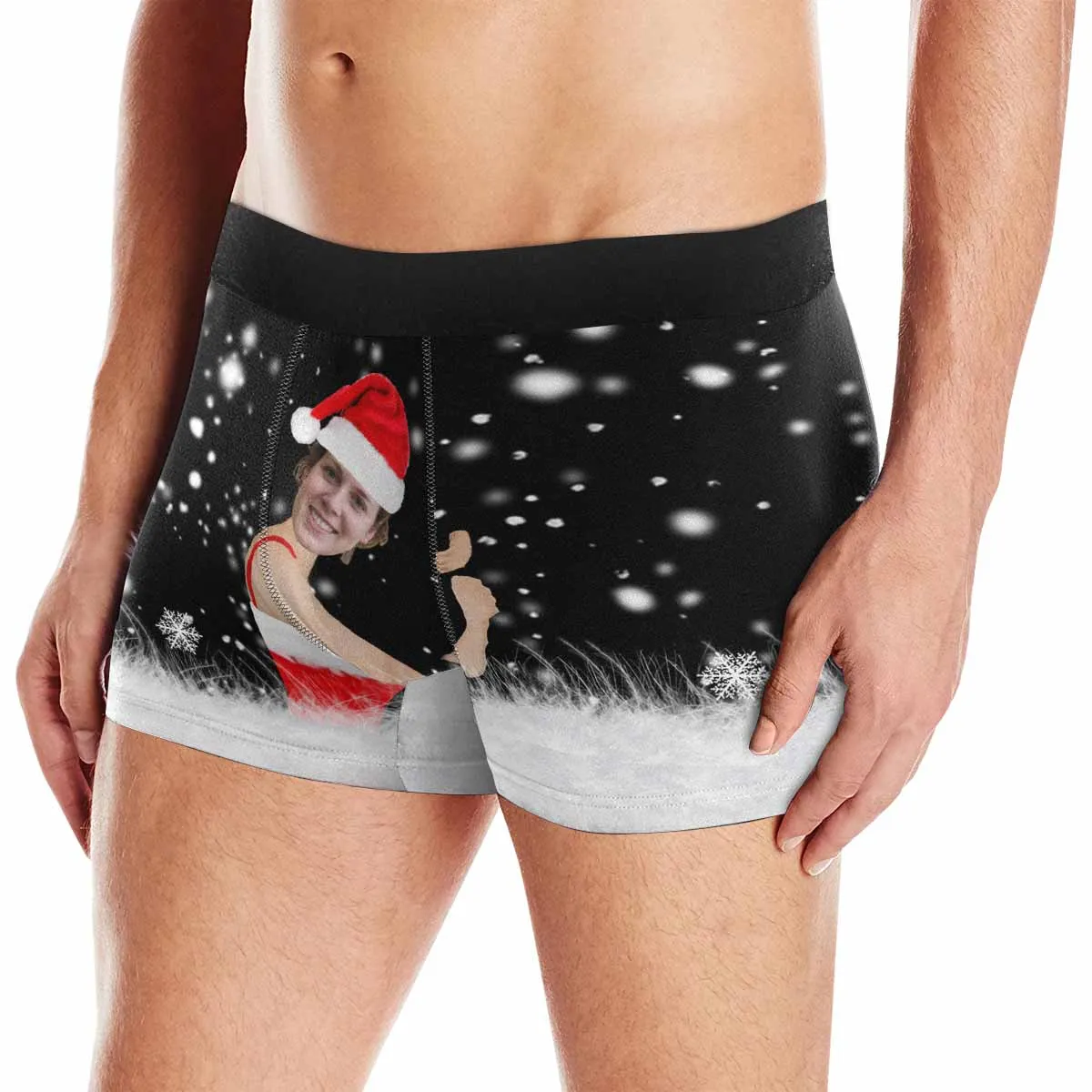 Custom Boxer Briefs with Face Men's Christmas Gift Hug Funny Christmas Underwear Add Your Own Personalized Gift