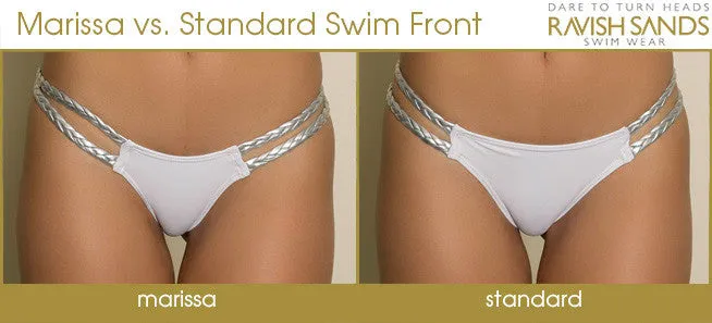 Custom Half Moon design Cream/Lace Tie String Bikini ***(SUIT SOLD PER PIECE OR SET, price varies)