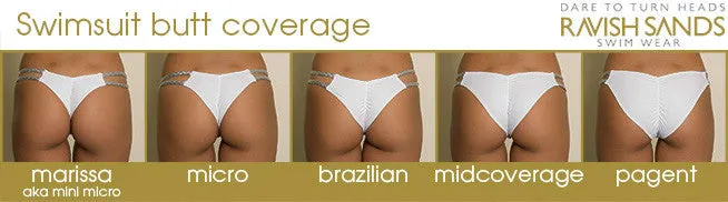 Custom Half Moon design Cream/Lace Tie String Bikini ***(SUIT SOLD PER PIECE OR SET, price varies)