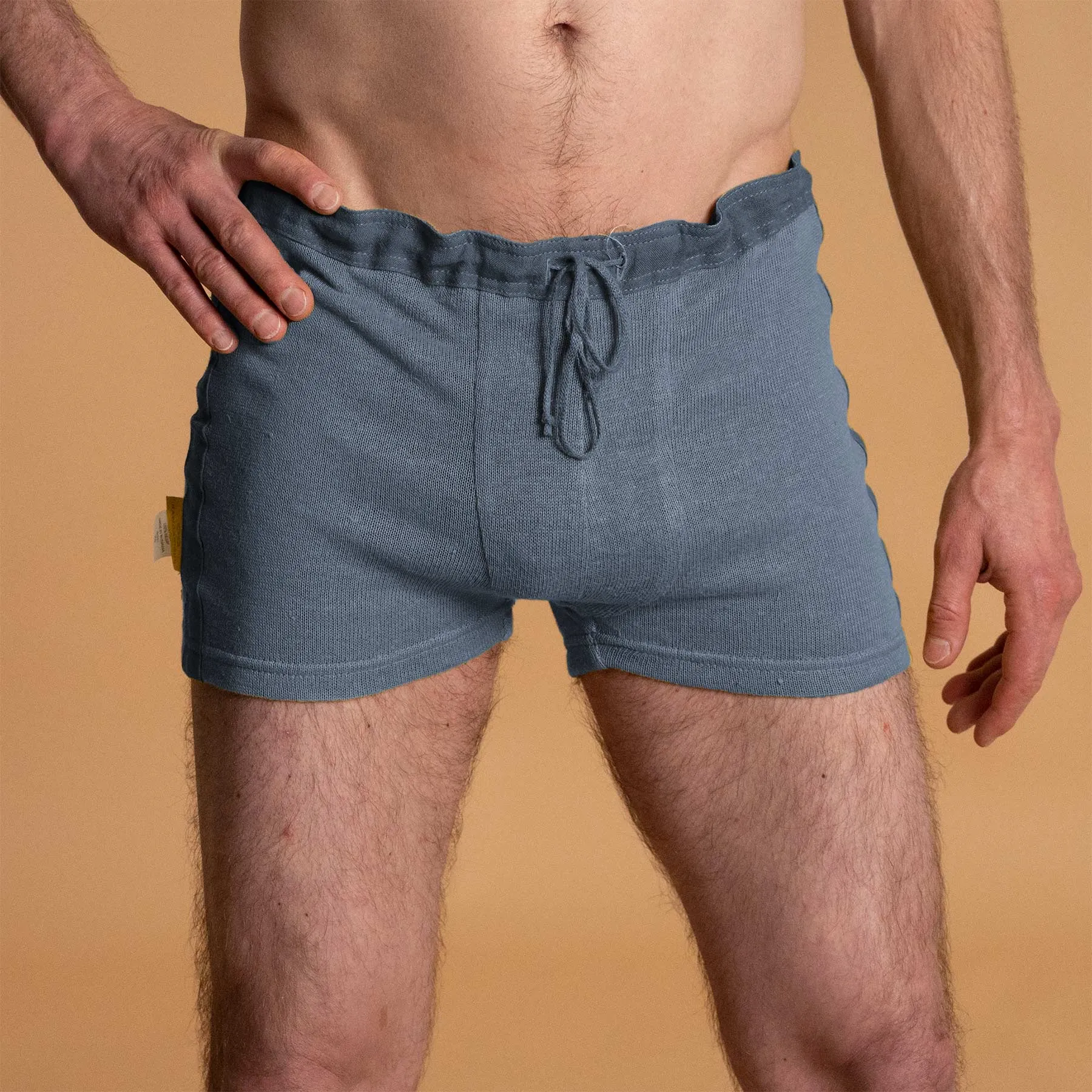 DAYTONA Elastic-free 100% Organic Hemp Knit Drawstring Boxers (OC Thread, Plastic-free, Latex-Free, Polyester-free; 100% Biodegradable)