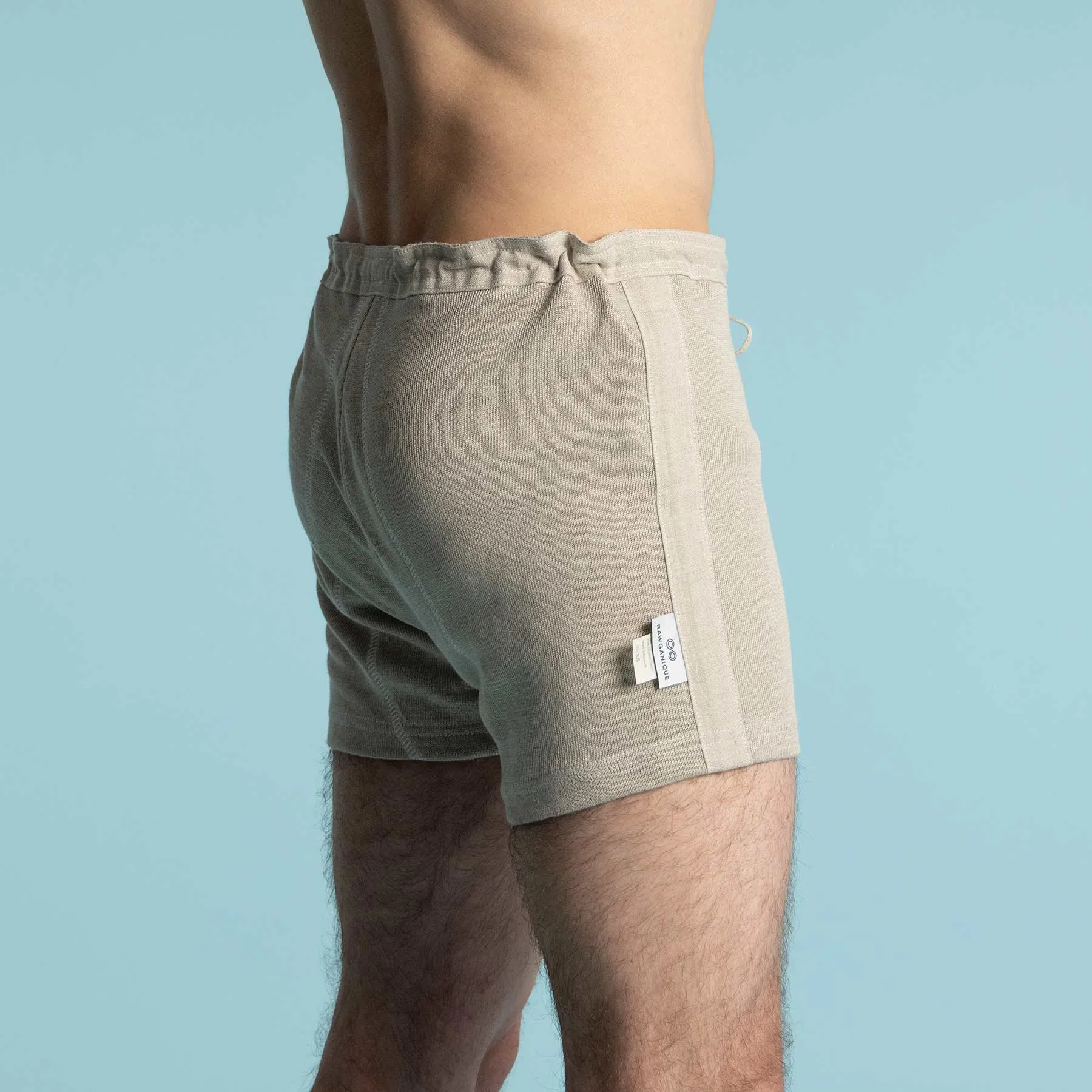 DAYTONA Elastic-free 100% Organic Hemp Knit Drawstring Boxers (OC Thread, Plastic-free, Latex-Free, Polyester-free; 100% Biodegradable)