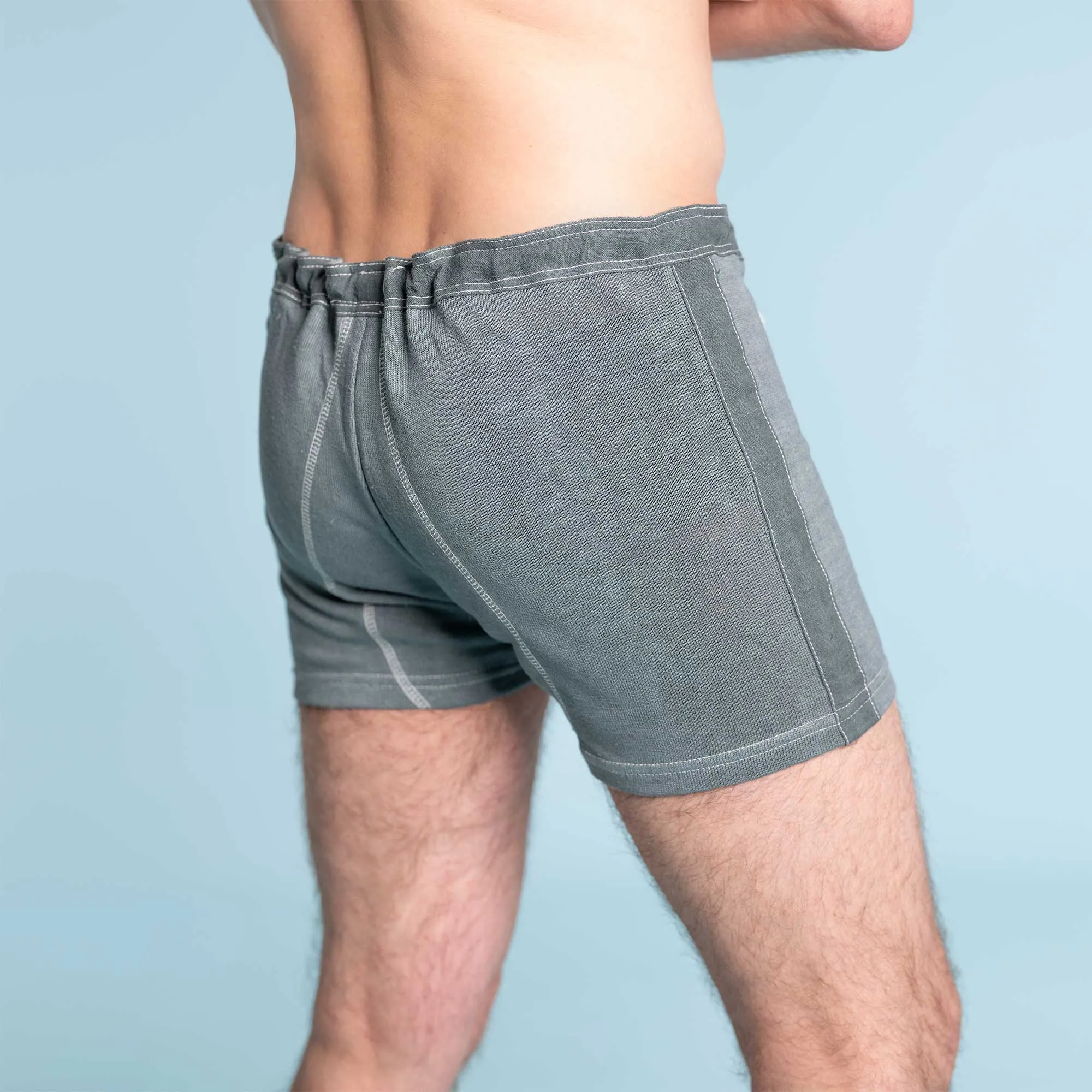 DAYTONA Elastic-free 100% Organic Hemp Knit Drawstring Boxers (OC Thread, Plastic-free, Latex-Free, Polyester-free; 100% Biodegradable)