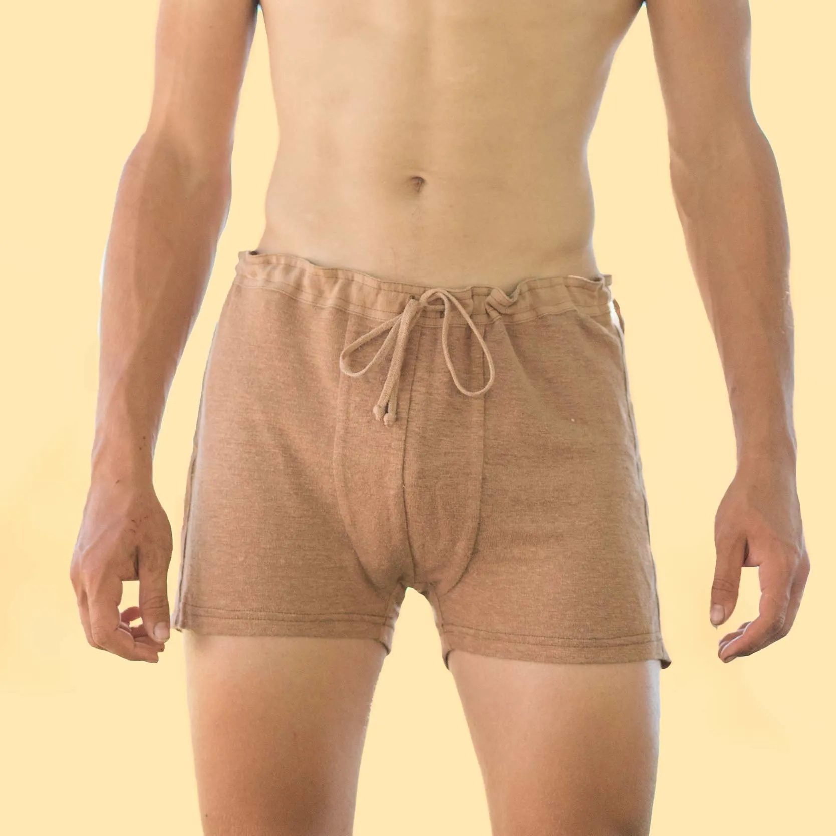 DAYTONA Elastic-free 100% Organic Hemp Knit Drawstring Boxers (OC Thread, Plastic-free, Latex-Free, Polyester-free; 100% Biodegradable)