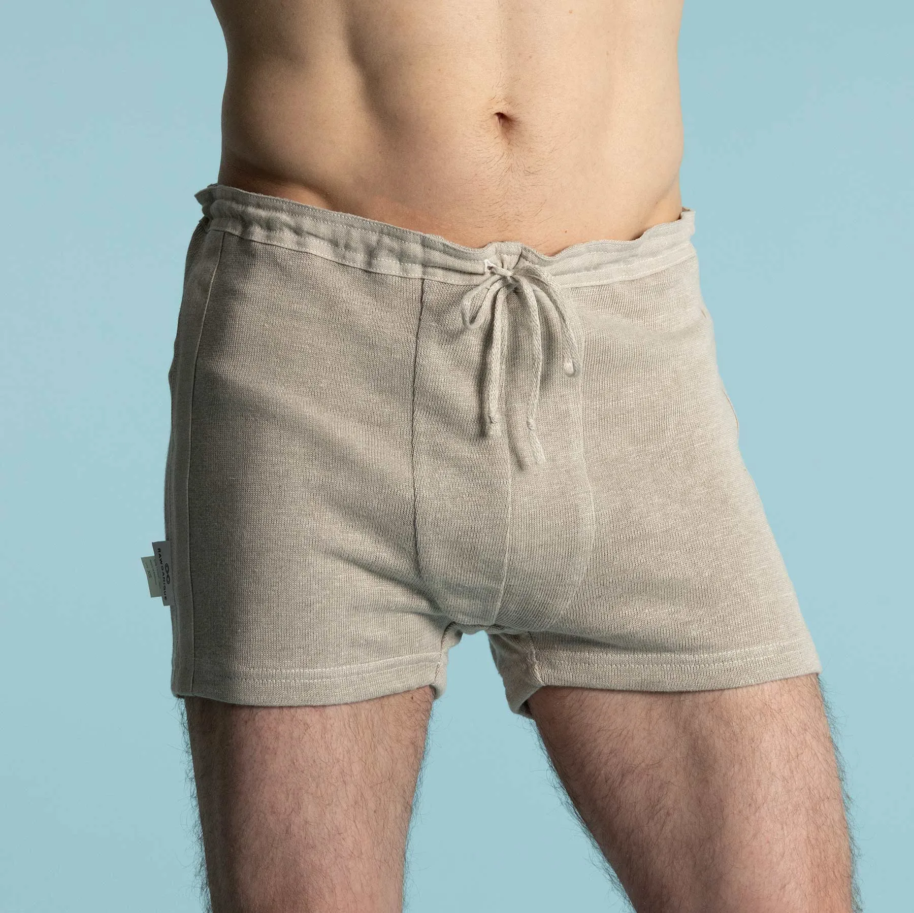 DAYTONA Elastic-free 100% Organic Hemp Knit Drawstring Boxers (OC Thread, Plastic-free, Latex-Free, Polyester-free; 100% Biodegradable)