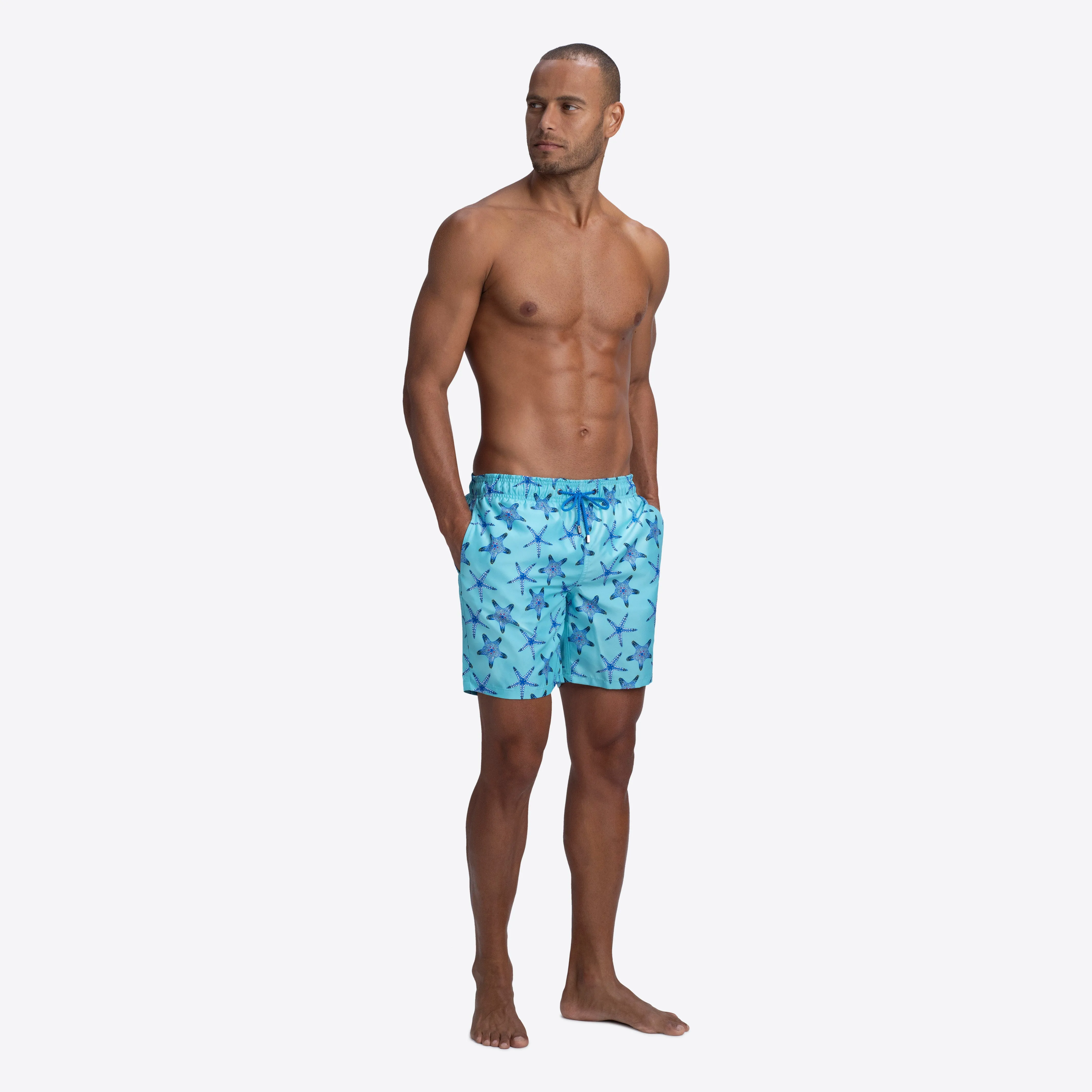 DELANO Starfish Print Swim Trunks