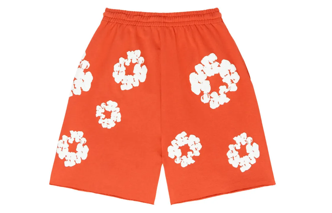 Denim tears the cotton wreath shorts orange