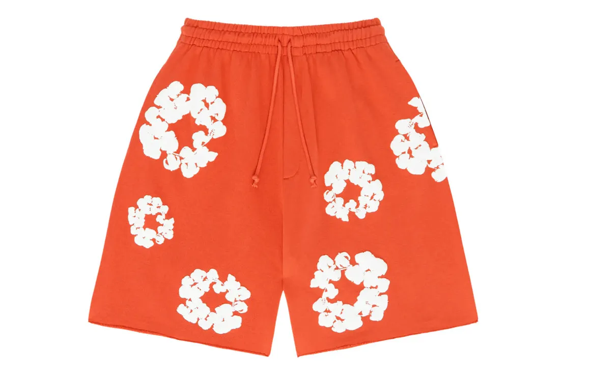 Denim tears the cotton wreath shorts orange