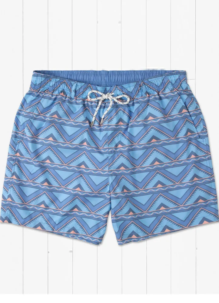 Dockside Swim Trunk Santiago in Lilac and Blue by Southern Marsh