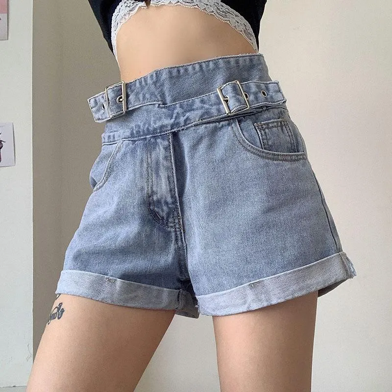 Double Strap Denim Shorts SD00898