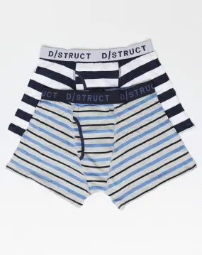 DUMONDA MEN'S TWO PACK STRIPE BOXERS | BLUE