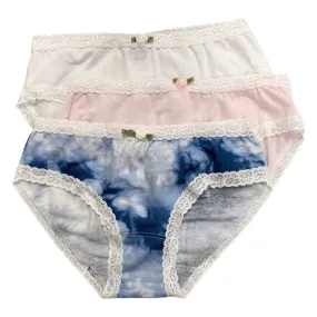 Esme 3pc Panty Set - Indigo Tie Dye