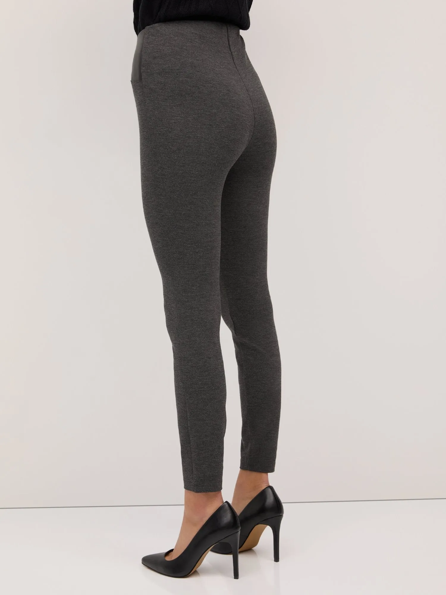 Faux-Leather Inset Legging