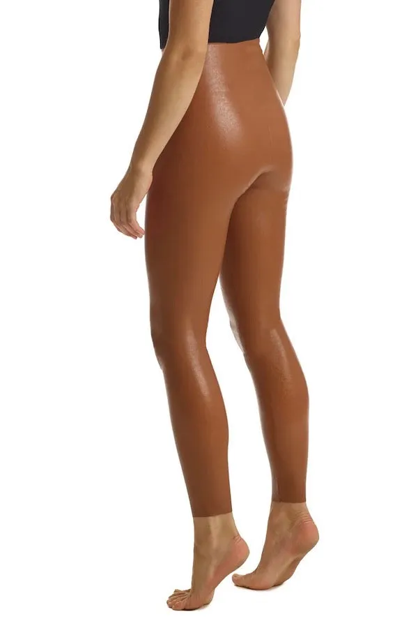 Faux Leather Legging W/ Perfect Control Cocoa