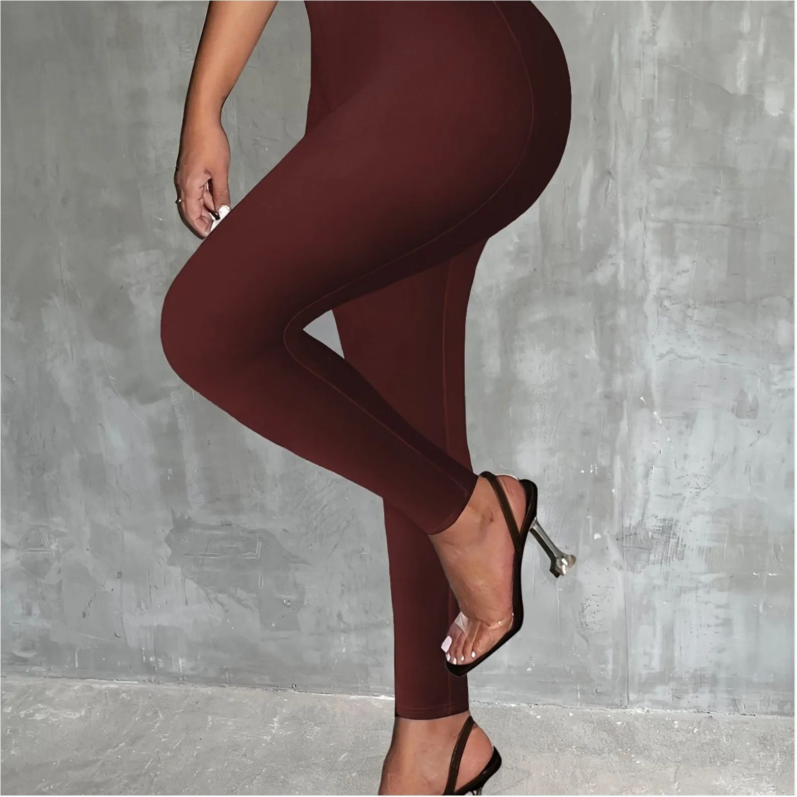 Full Length Seamless Footless Stretching Leggings.