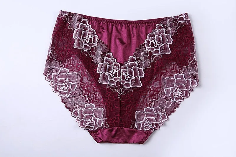 High Quality Ladies' Waist Sheer Lace Underwear With Floral Print