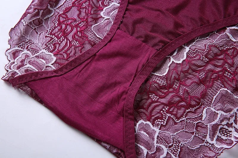 High Quality Ladies' Waist Sheer Lace Underwear With Floral Print