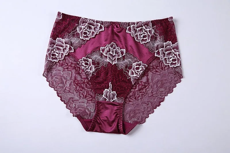 High Quality Ladies' Waist Sheer Lace Underwear With Floral Print