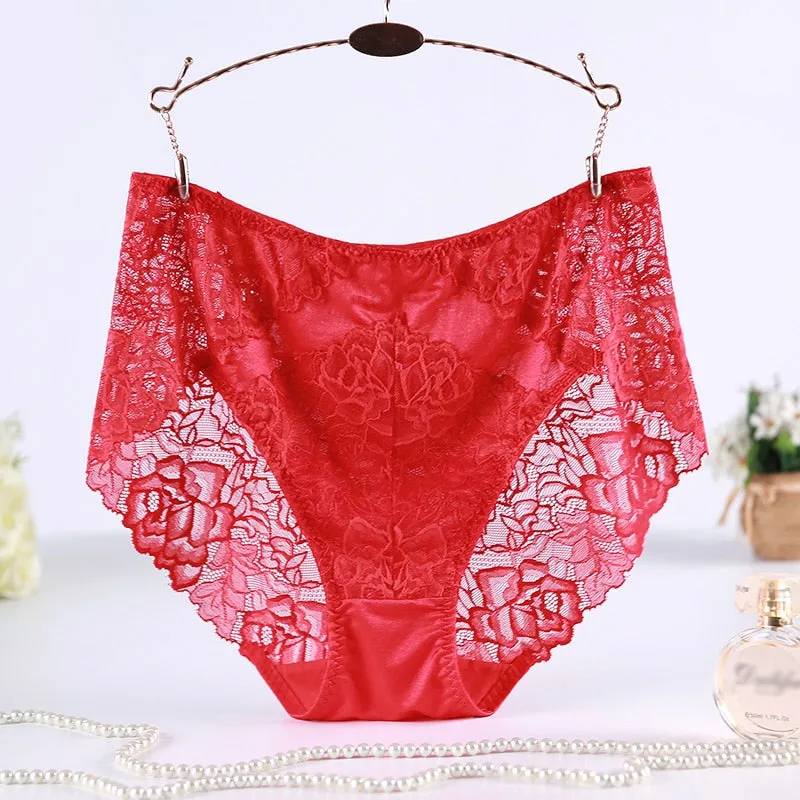 High Quality Ladies' Waist Sheer Lace Underwear With Floral Print