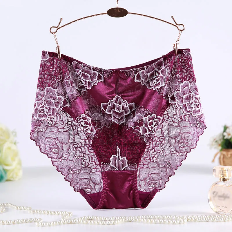 High Quality Ladies' Waist Sheer Lace Underwear With Floral Print