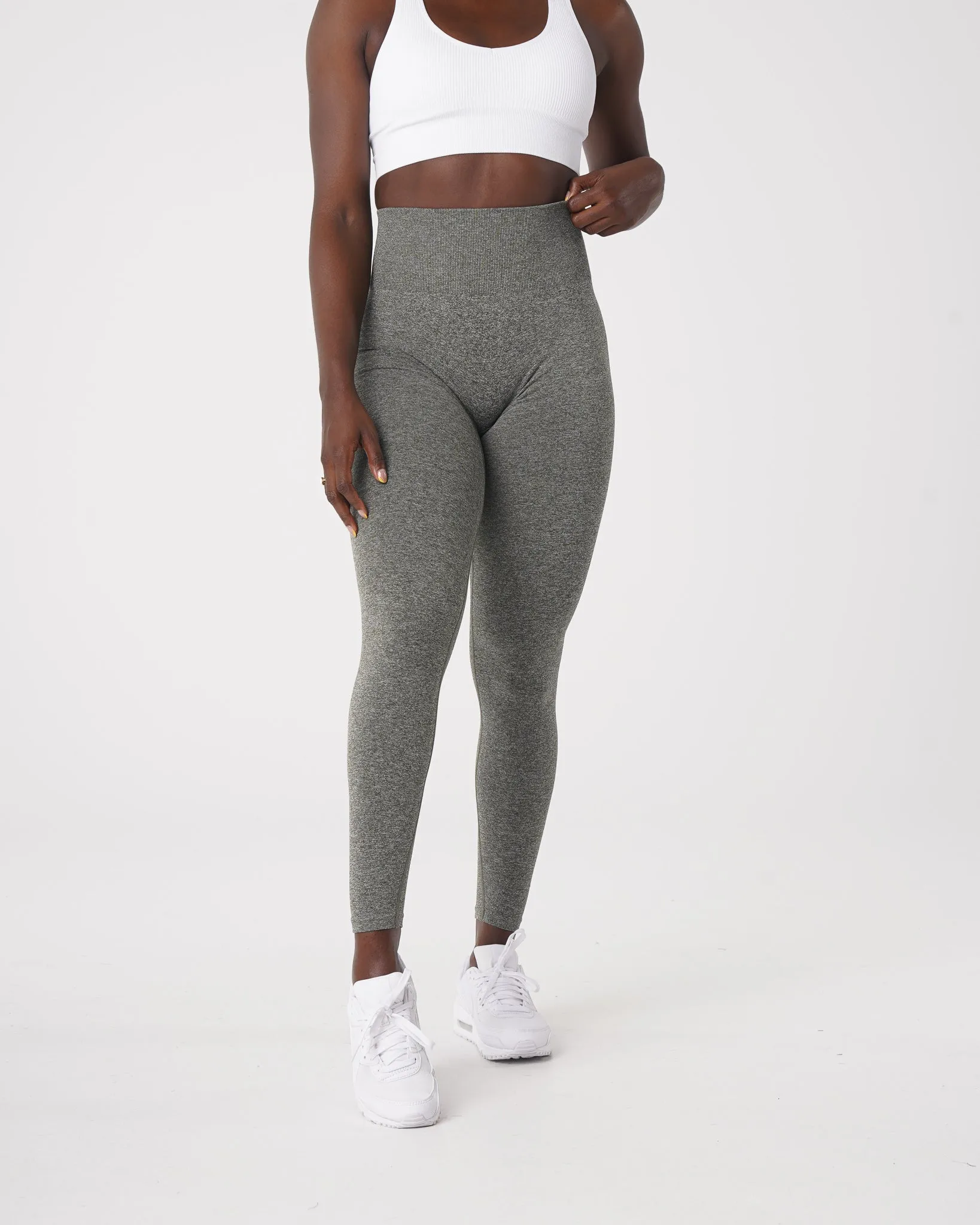 Khaki Green Scrunch Seamless Leggings