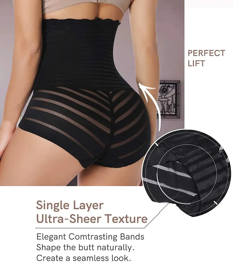 Ladies Butt Lifter Shapewear Hi-Waist Double Tummy Control Panties Waist Trainer Body Shaper Corset Underwear