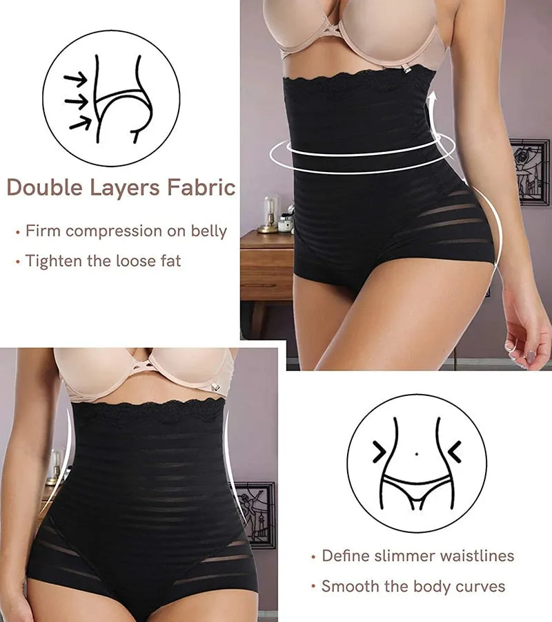 Ladies Butt Lifter Shapewear Hi-Waist Double Tummy Control Panties Waist Trainer Body Shaper Corset Underwear