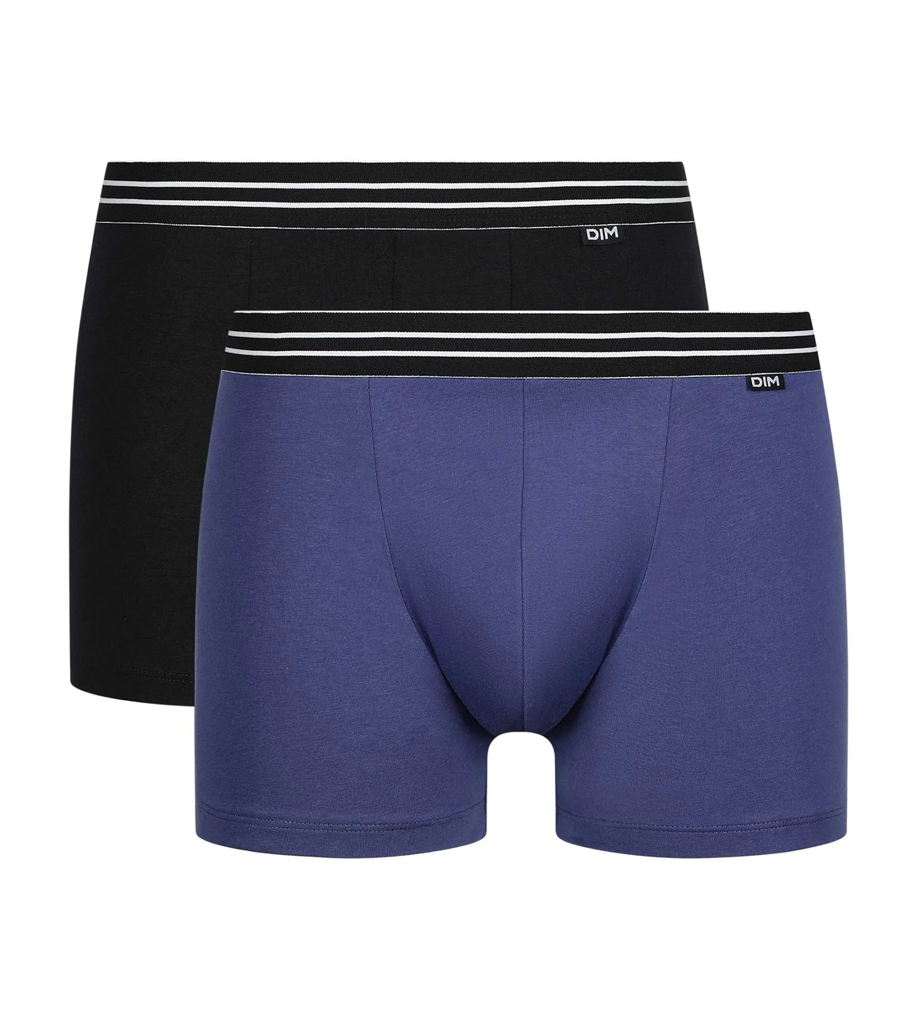 Lot de 2 boxers homme en coton stretch Bleu Turquin Noir EcoDim